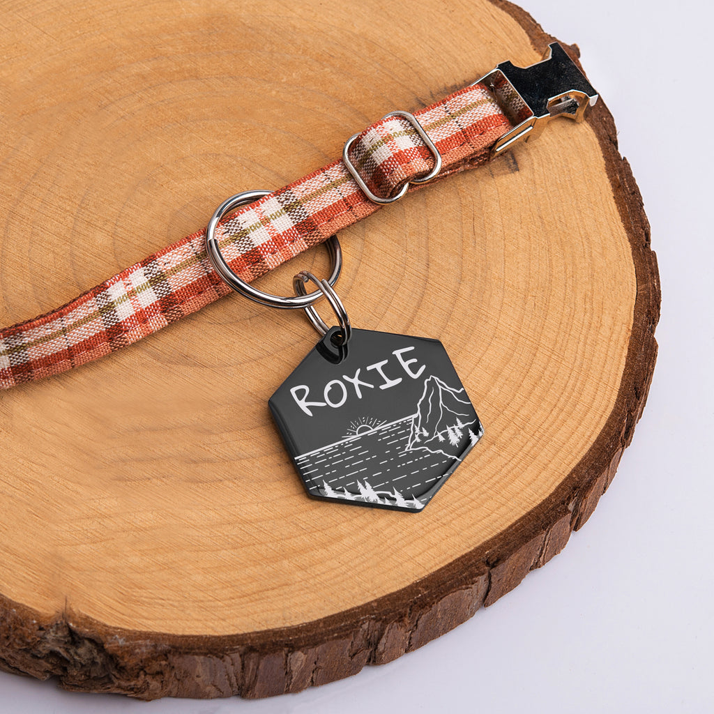 Sunset by the Sea Hexagon Pet ID Dog Tag
