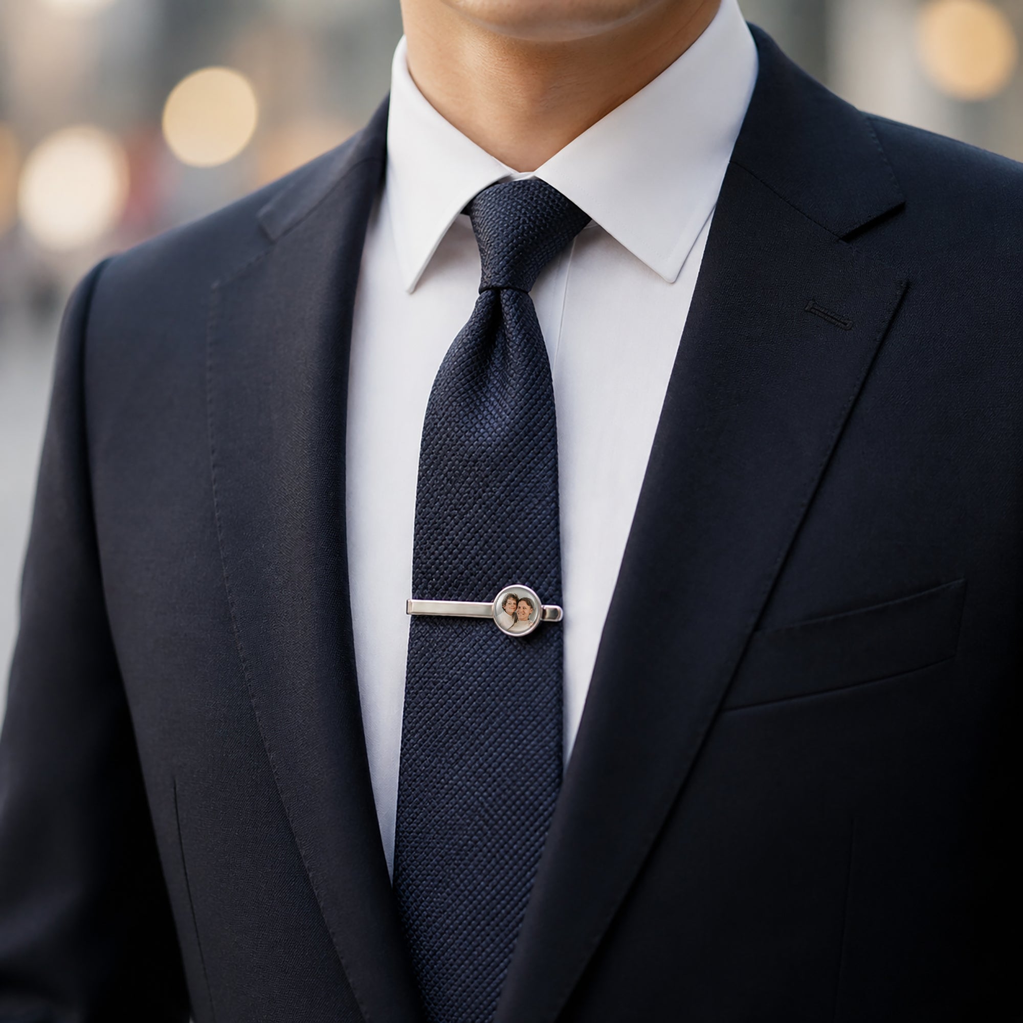 Round Tie Clip with Glass Dome Cab