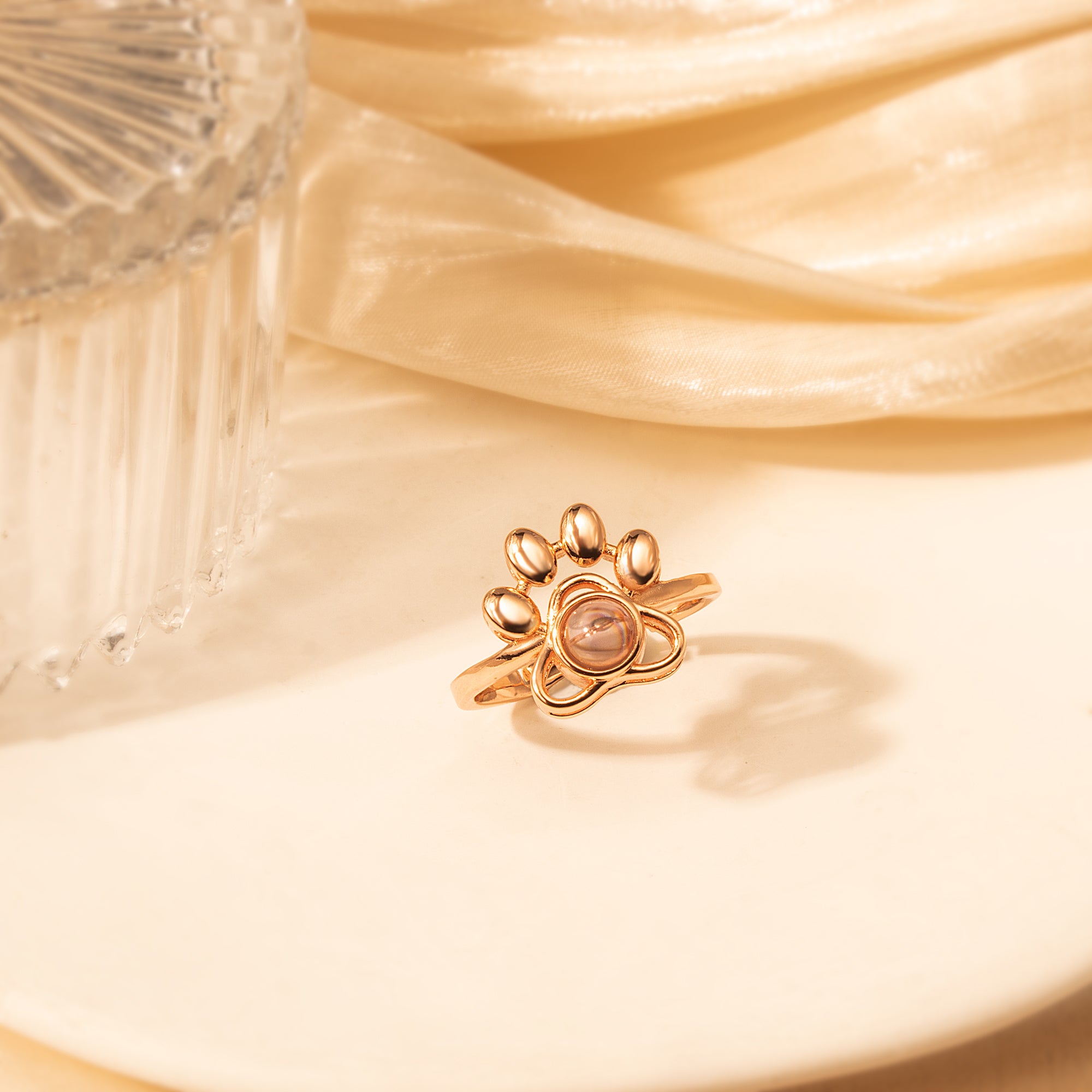 Paw Print Photo Photo Projection Ring