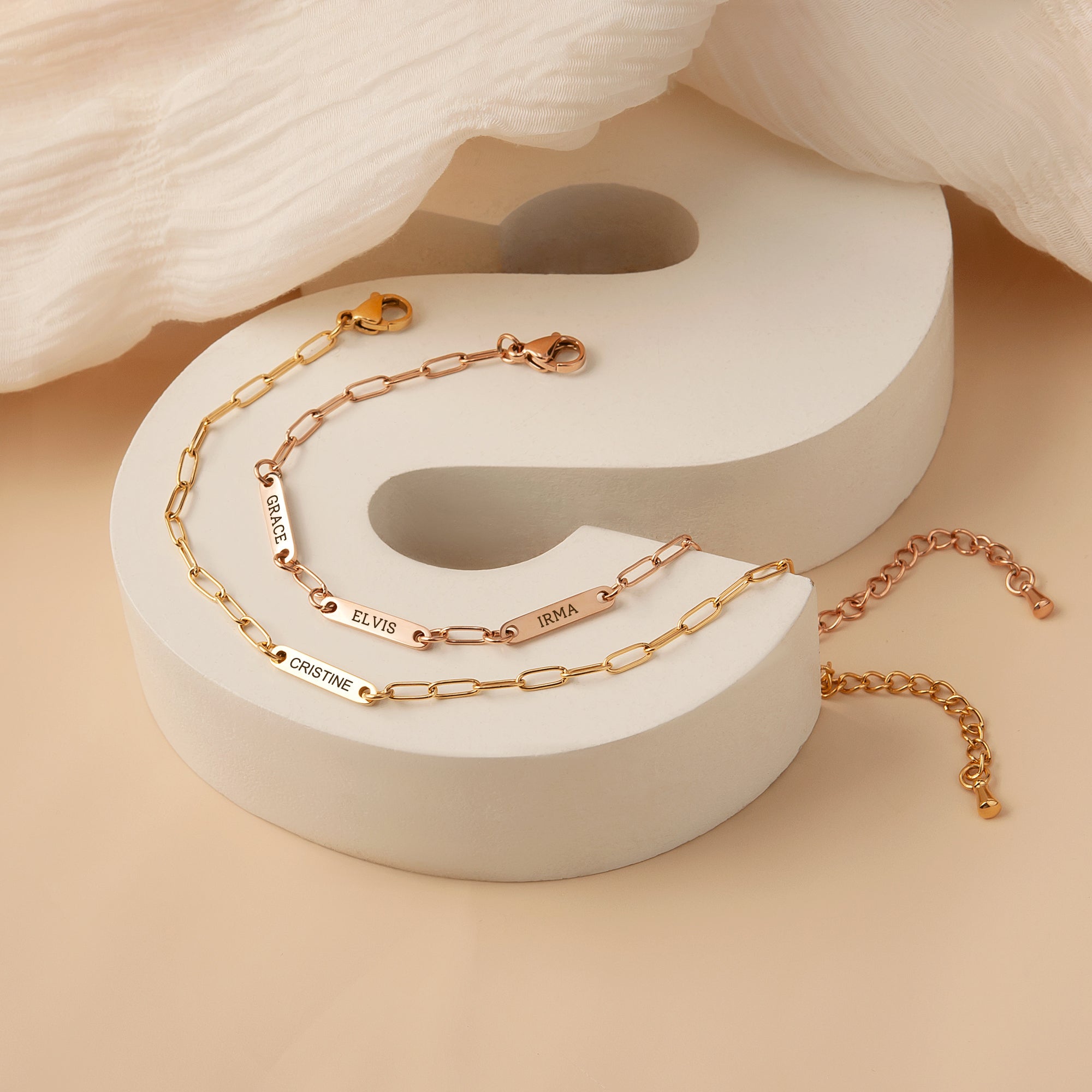 Custom Women's Paper Clip Stainless Steel Chain Bracelet