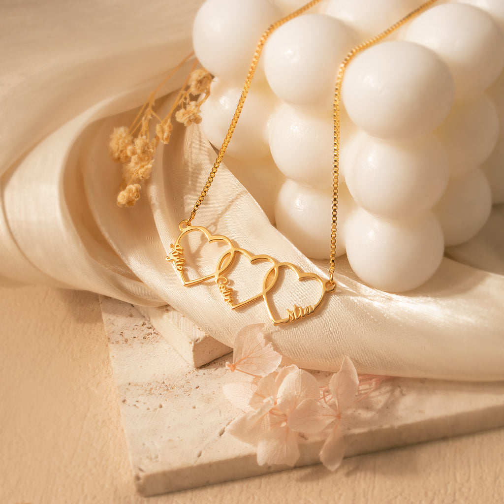Custom Multi-Name Heart Necklaace