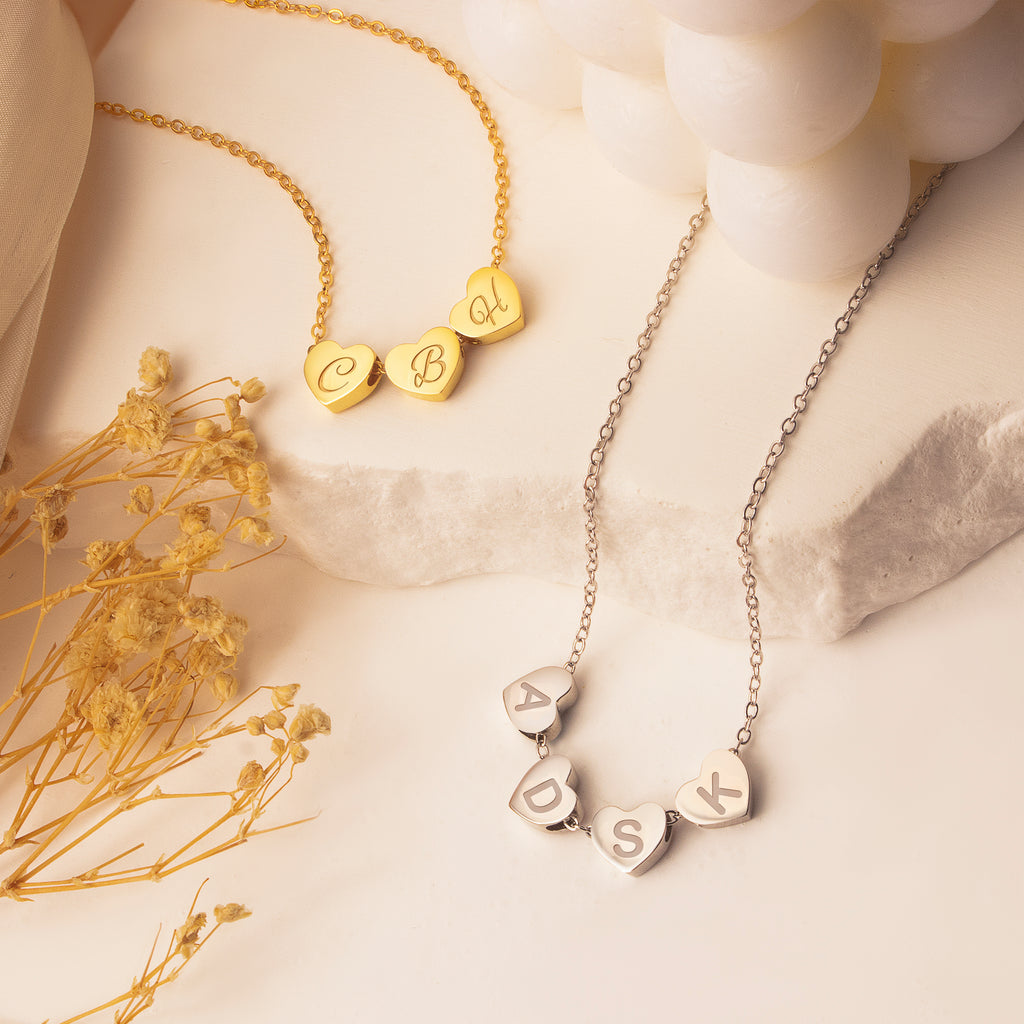 Personalized Tiny Heart Charm Necklace