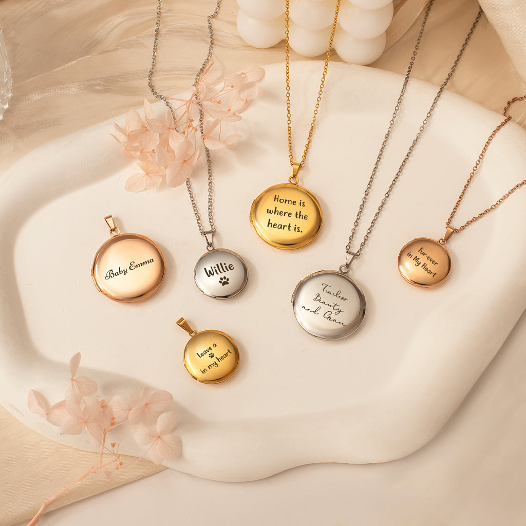 Round Photo Locket Necklace