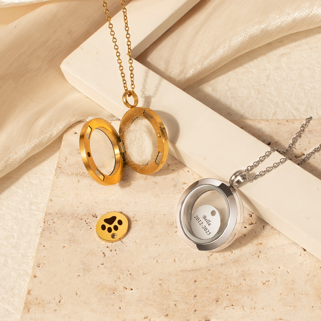 Personalized Charm Locket Pet Memorial Necklace