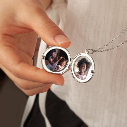 Custom 1-4 Flowers Photo Locket Necklace