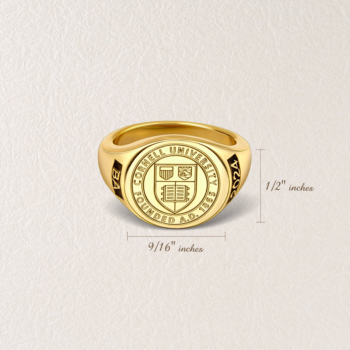 Custom College Emblem Signet Ring