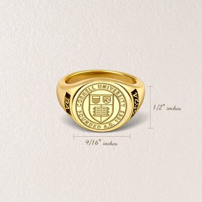 Custom College Emblem Signet Ring