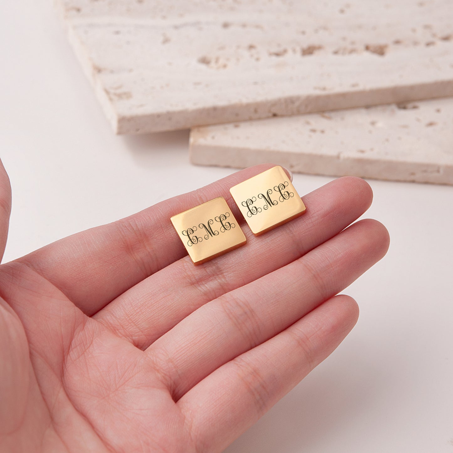 Custom Engraving Wedding Square Cuff Links