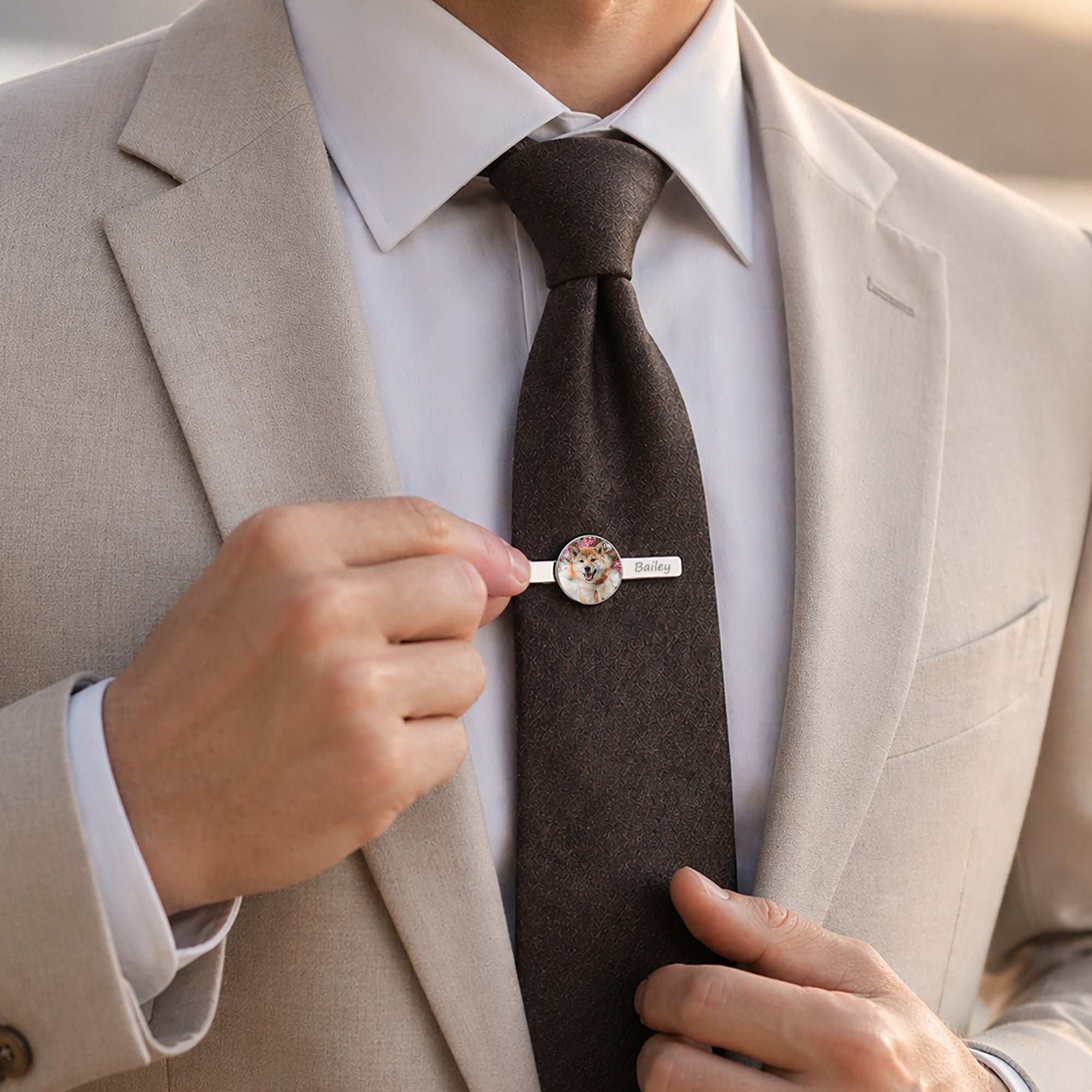 Men's Custom Photo Tie Clip
