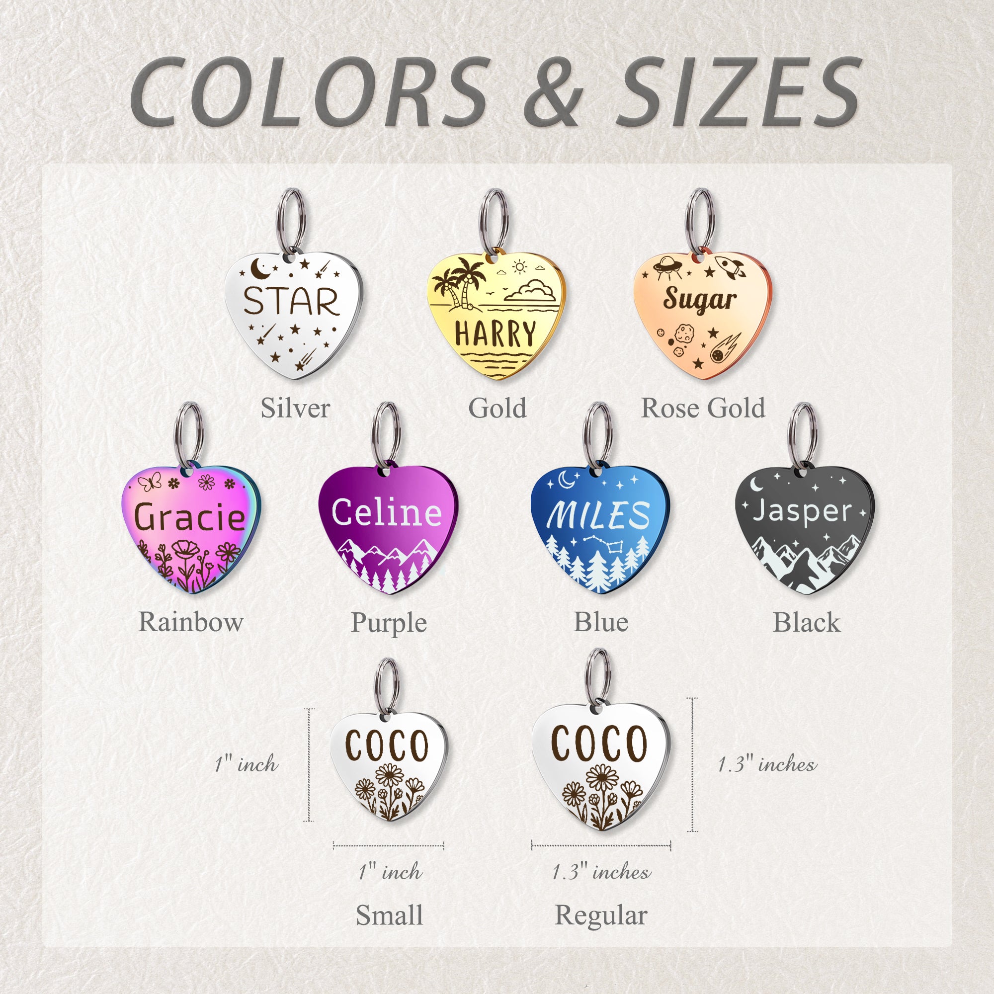 Personalized Heart Stainless Steel Pet ID Tag
