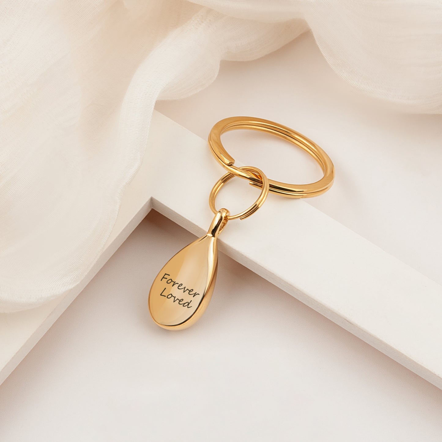 Teardrop Ashes Holder Urn Memorial Key Chain Keepsake