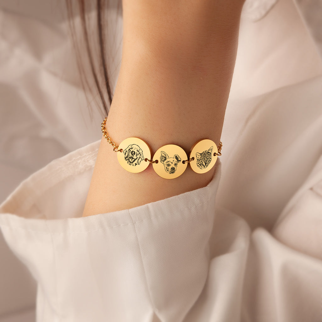 Personalized Pet Portrait Charm Bracelet