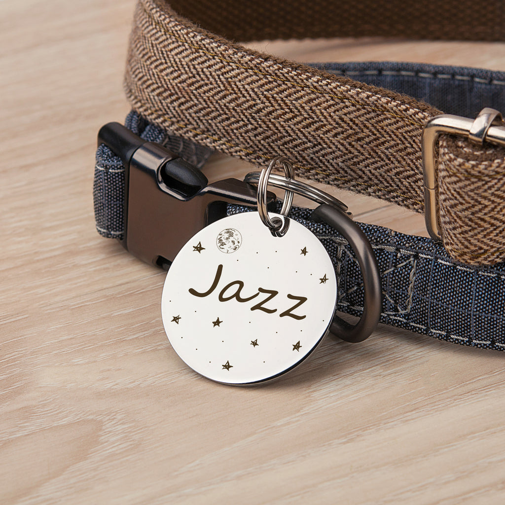 Stars Round Pet ID Tag