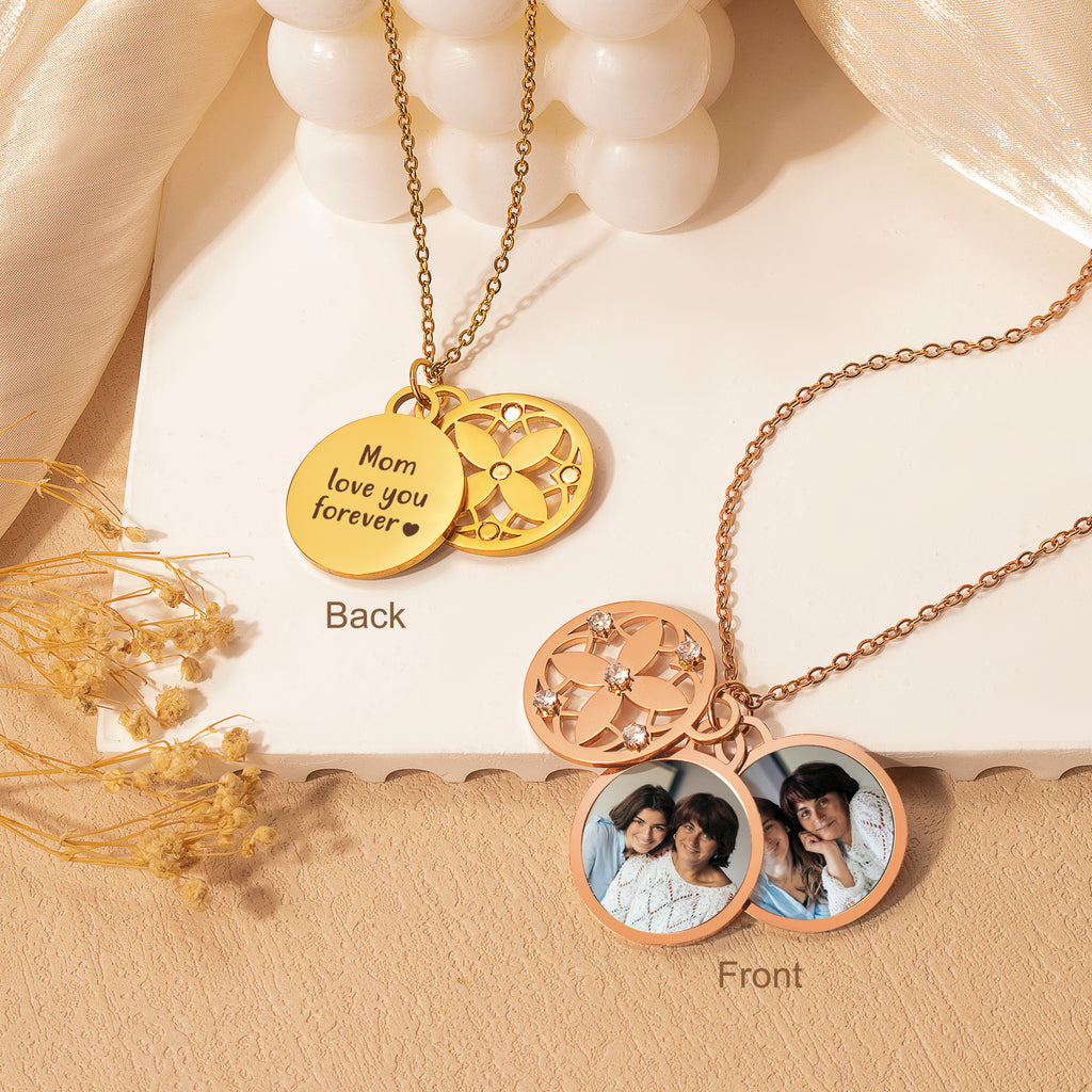 Four Leaf Photo Necklace