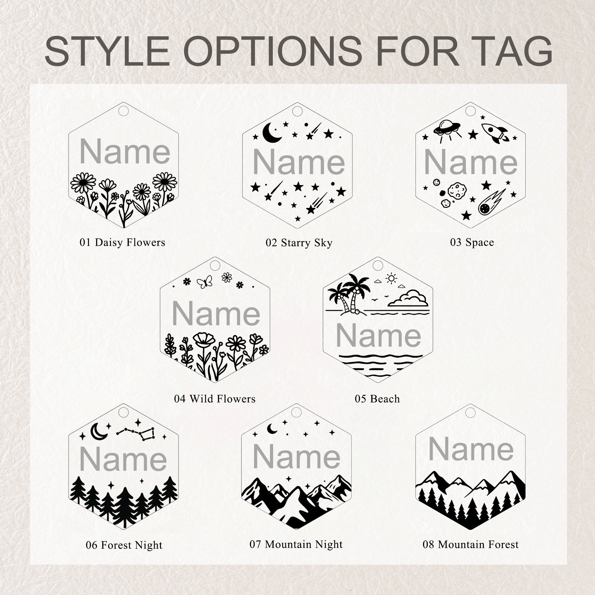 Personalized Hexagon Stainless Steel Pet ID Tag