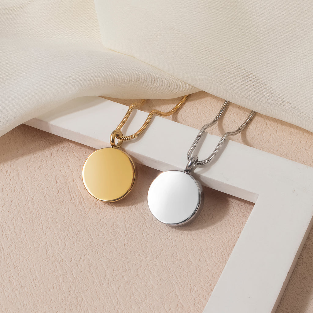 Classic Round Memorial Keepsake Necklace
