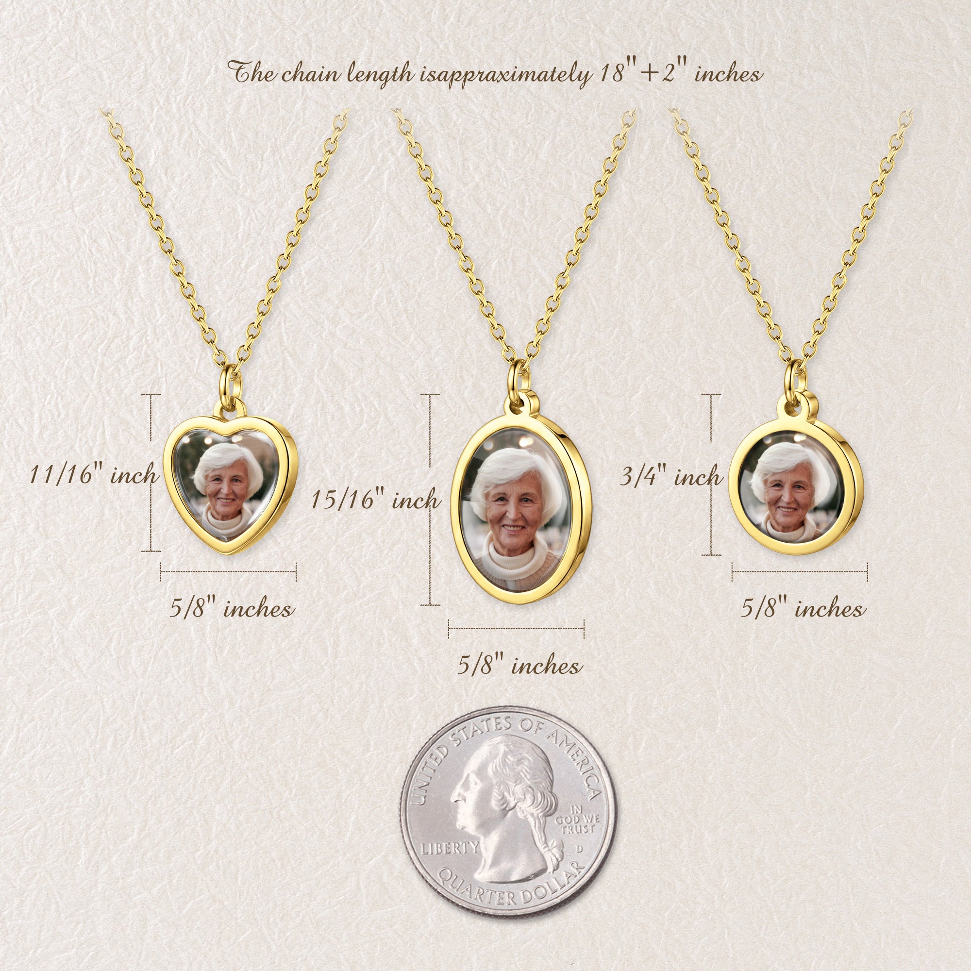 Multi-Shape Pet Photo Necklace with Glass Dome Cab
