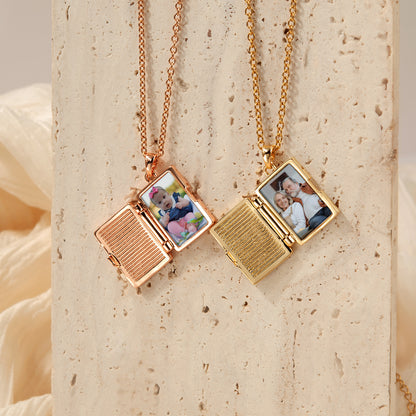 Personalized Family Photo Memries Locket-Style Necklace