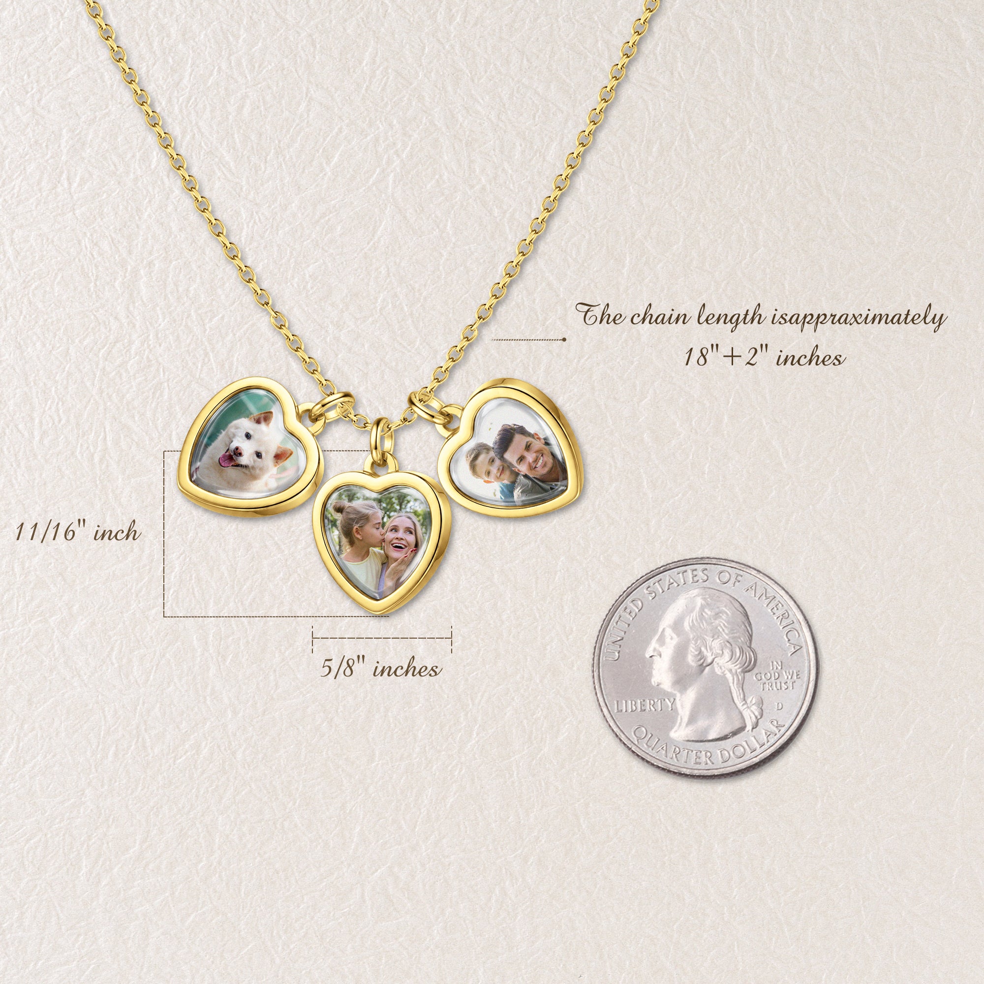 Heart Pet Photo Necklace with Glass Dome Cab