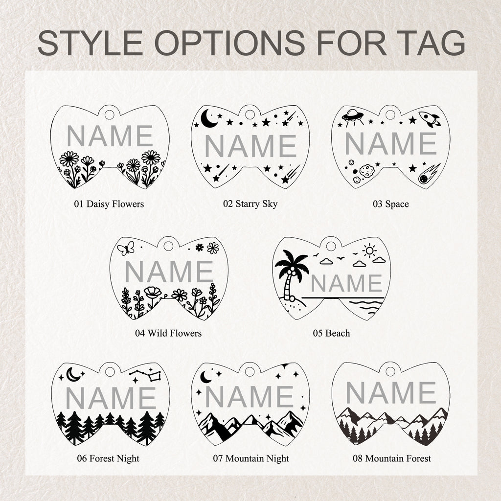 Personalized Bow Tie Stainless Steel Pet ID Tag