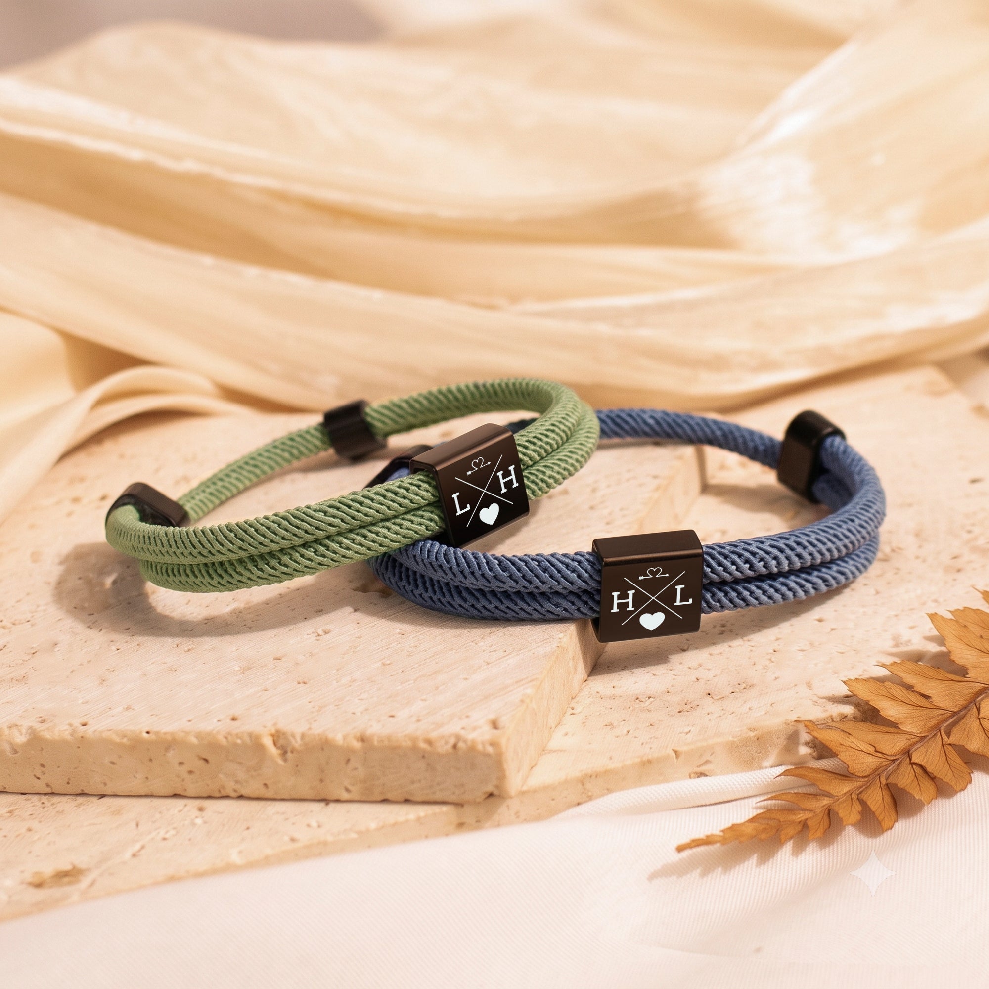 Custom Engraved Men's Adjustable Rope Bracelet