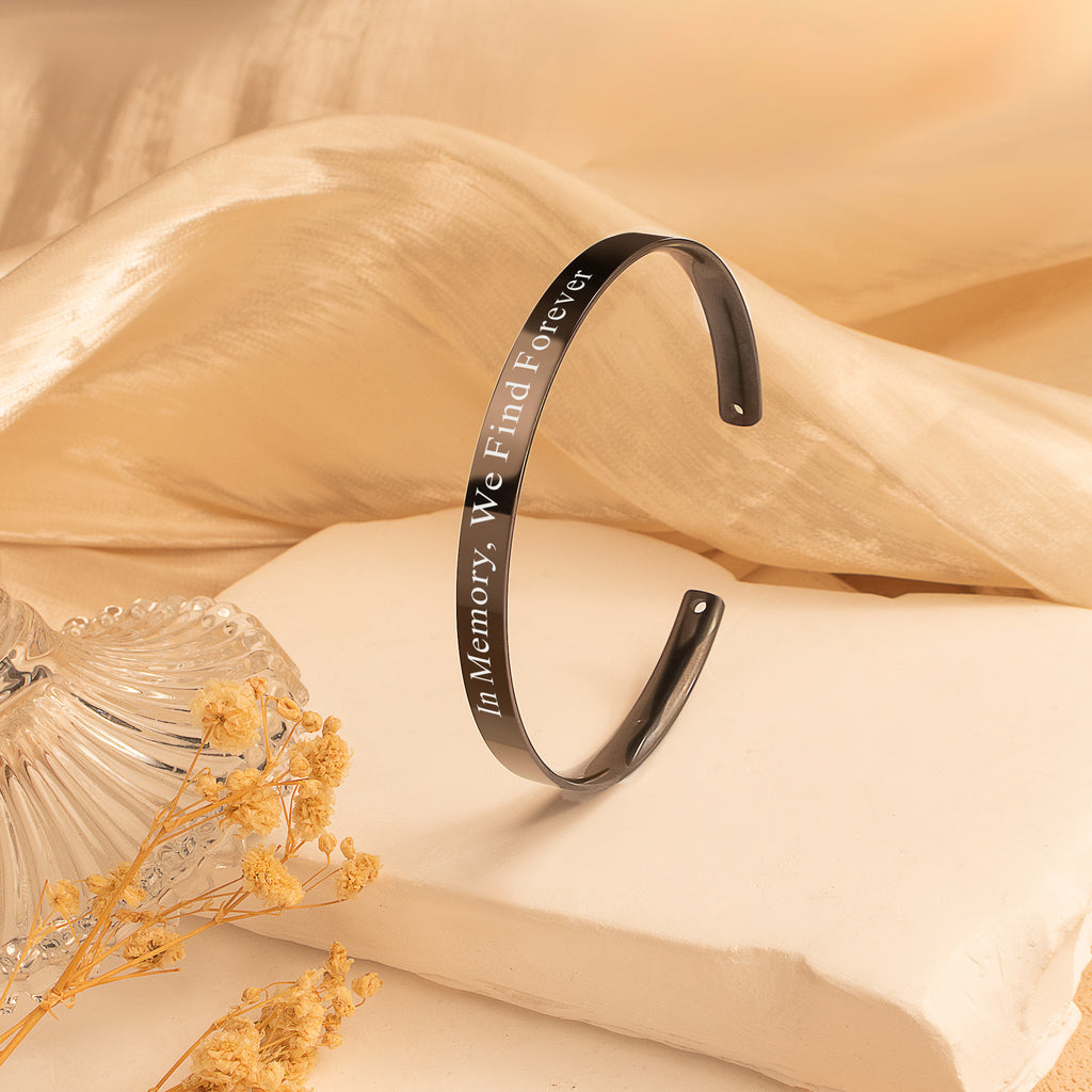 Custom Memorial Cuff Bangle – Remembrance Keepsake