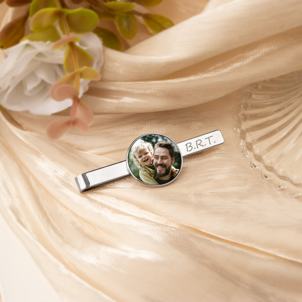 Custom Wedding Photo Tie Clip