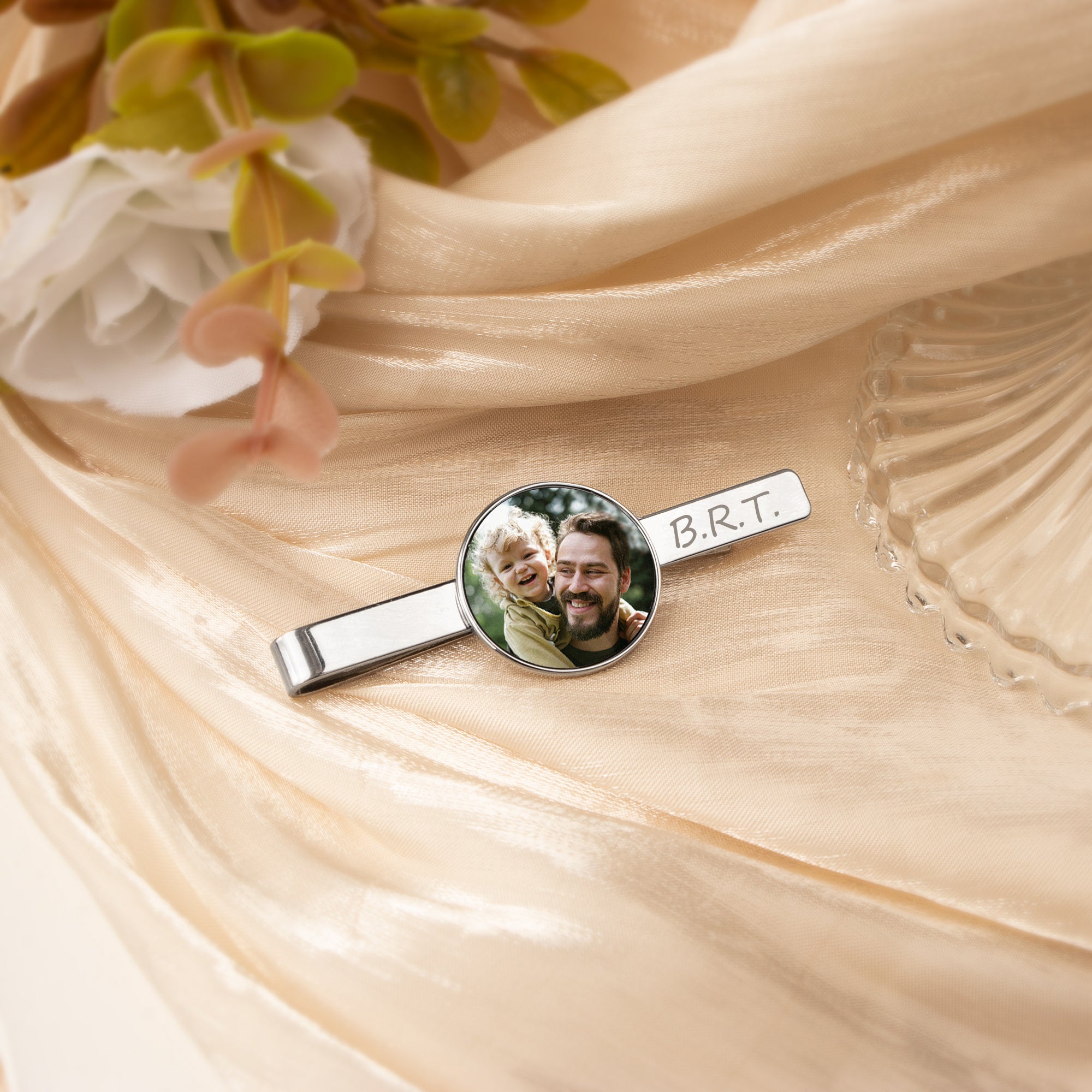 Custom Wedding Photo Tie Clip