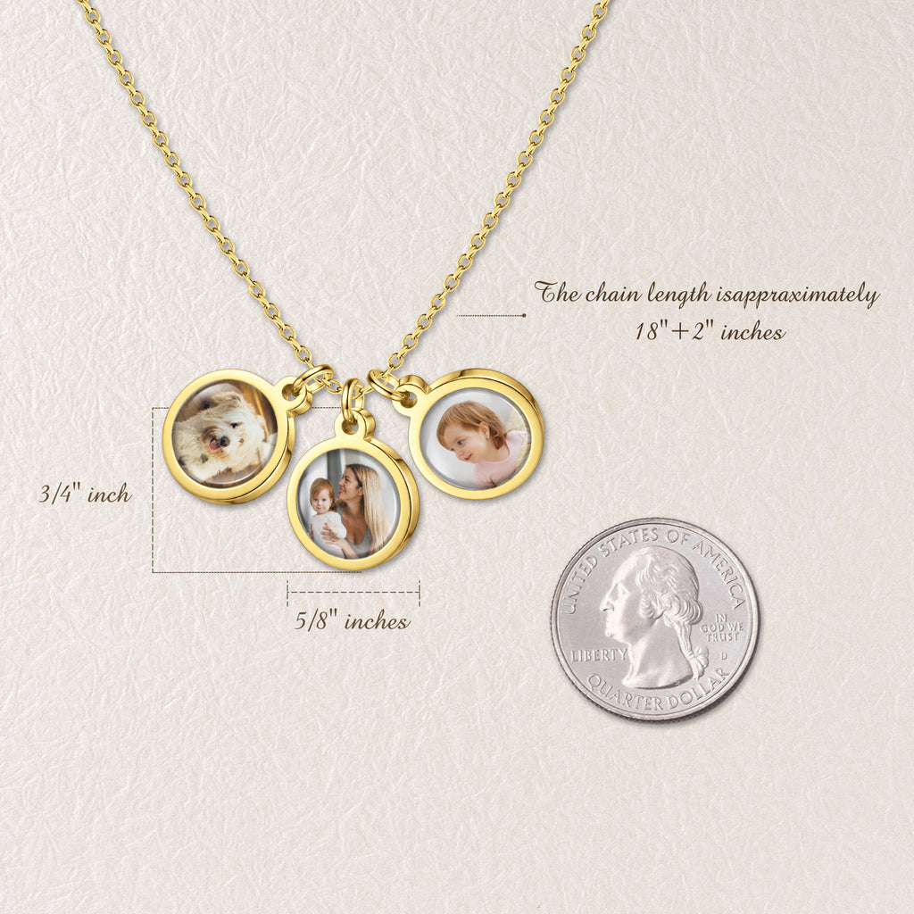 Round Pet Photo Necklace with Glass Dome Cab