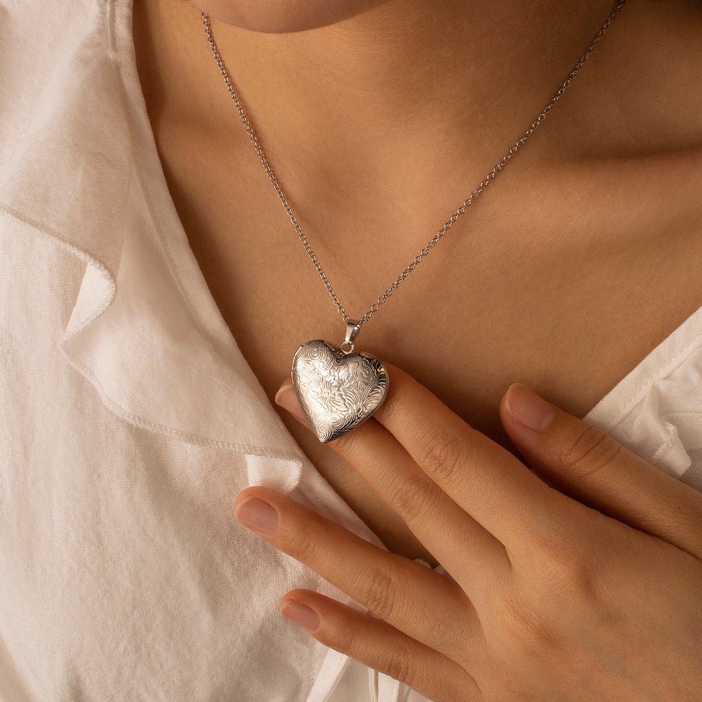Wave Photo Heart Locket