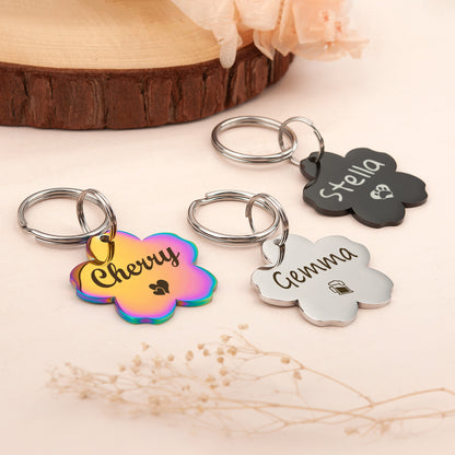 Custom Cherry Blossom Pet ID Dog Tag