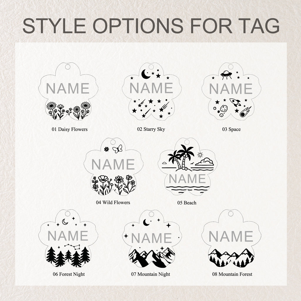 Personalized Cherry Blossom Stainless Steel Pet ID Tag