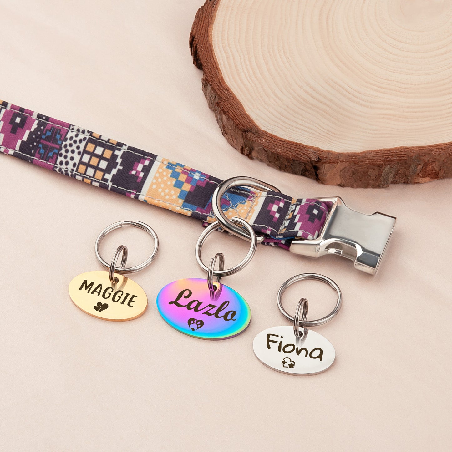 Custom Horizontal Oval Shaped Pet ID Dog Tag