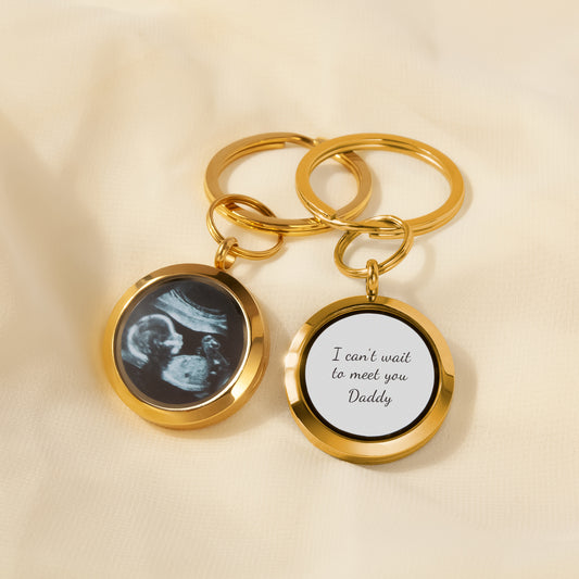 Custom Photo Locket Key Chain - New Mom