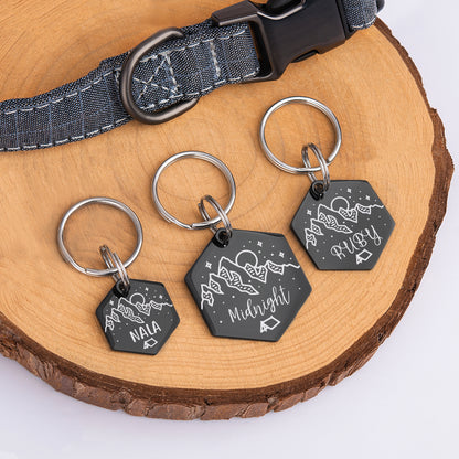 Personalized Mountain Tent Hexagon Shaped Pet ID Dog Tag for Cat or Dog