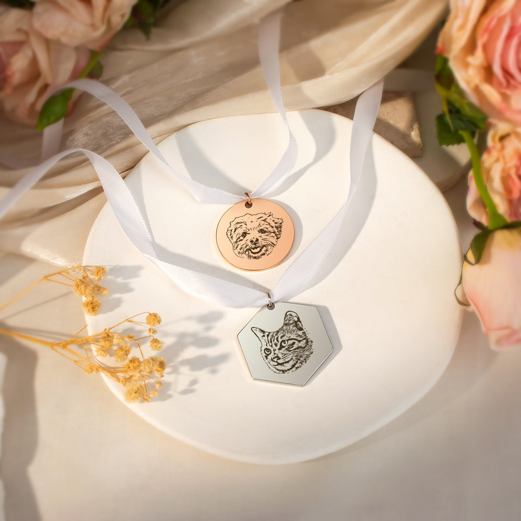 Hexagon Pet Portrait Wedding Bouquet Charm