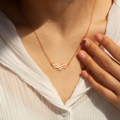 Personalized Horizontal Paw Print Charm Necklace