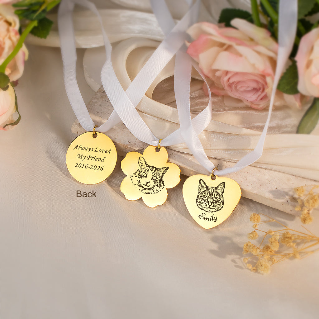 Heart Pet Portrait Wedding Bouquet Charm