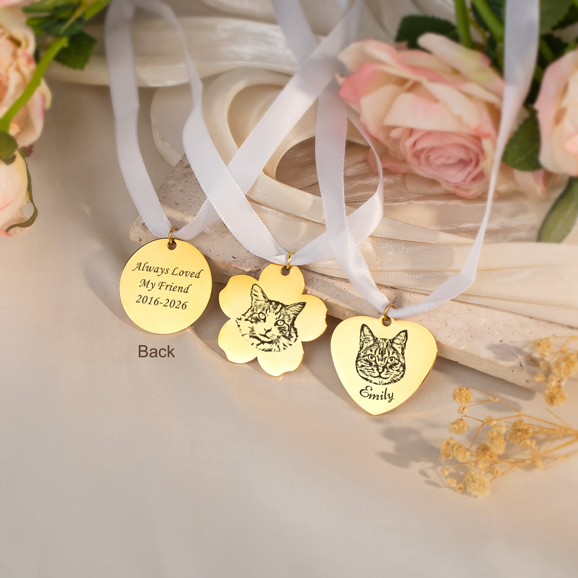 Heart Pet Portrait Wedding Bouquet Charm