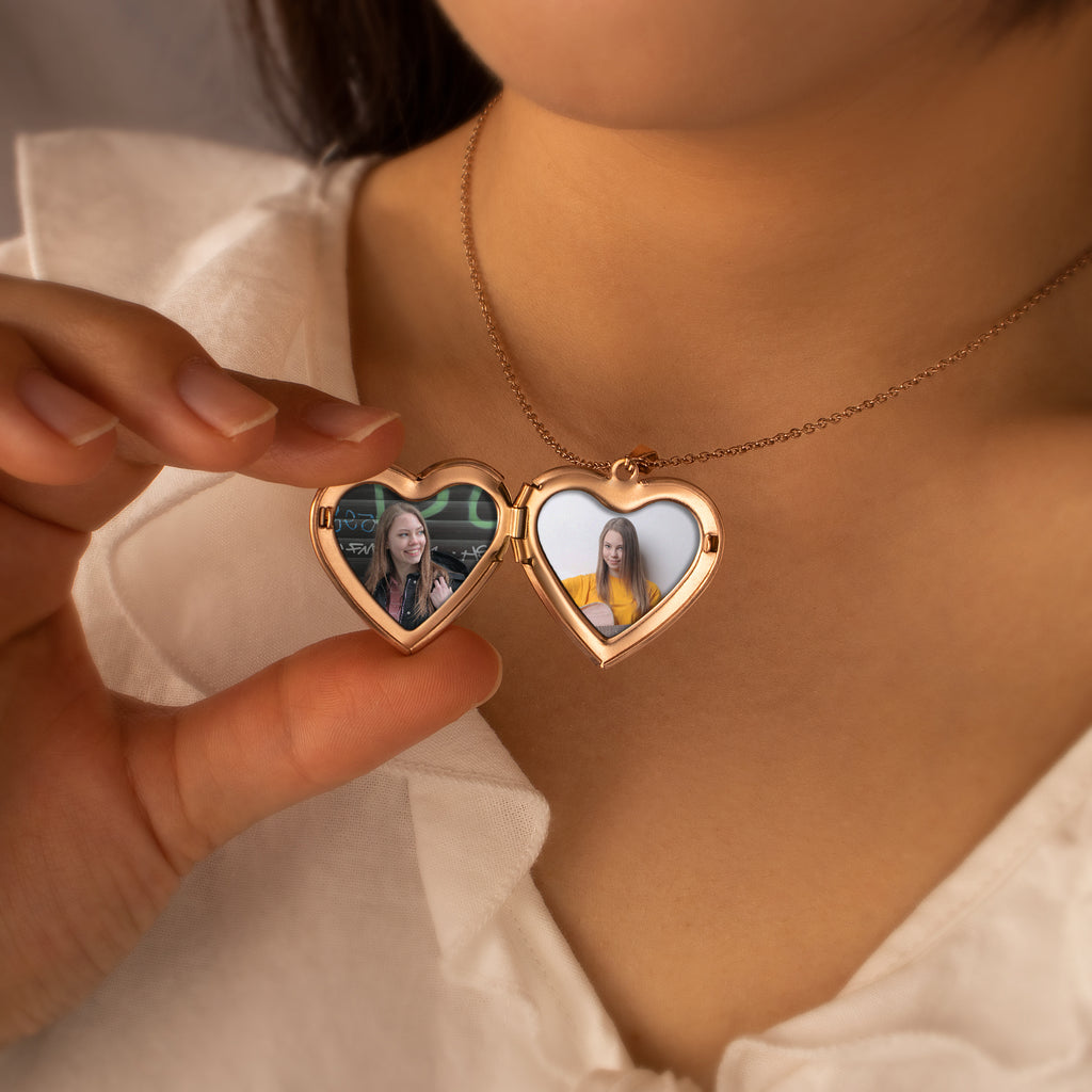 Raise Heart Photo Heart Locket Necklace
