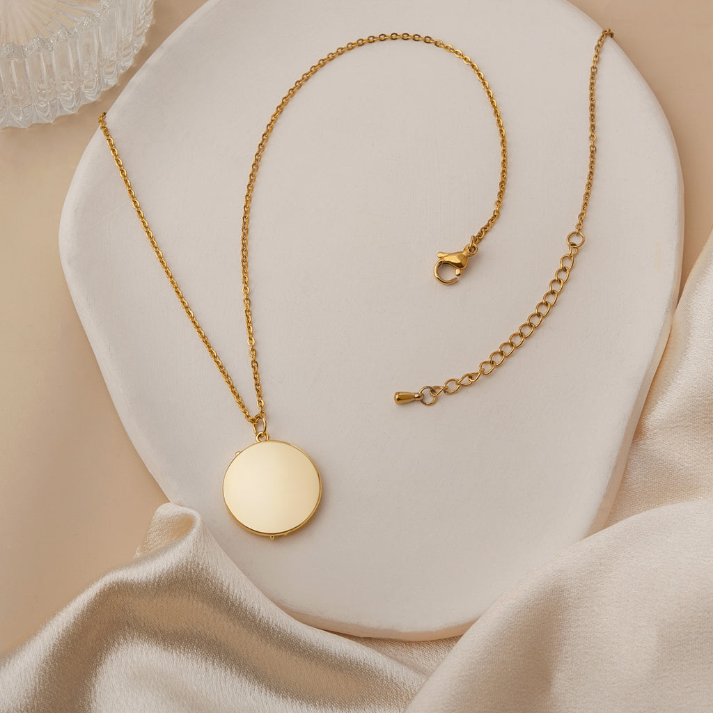 Embossed 3D Birth Flower Necklace