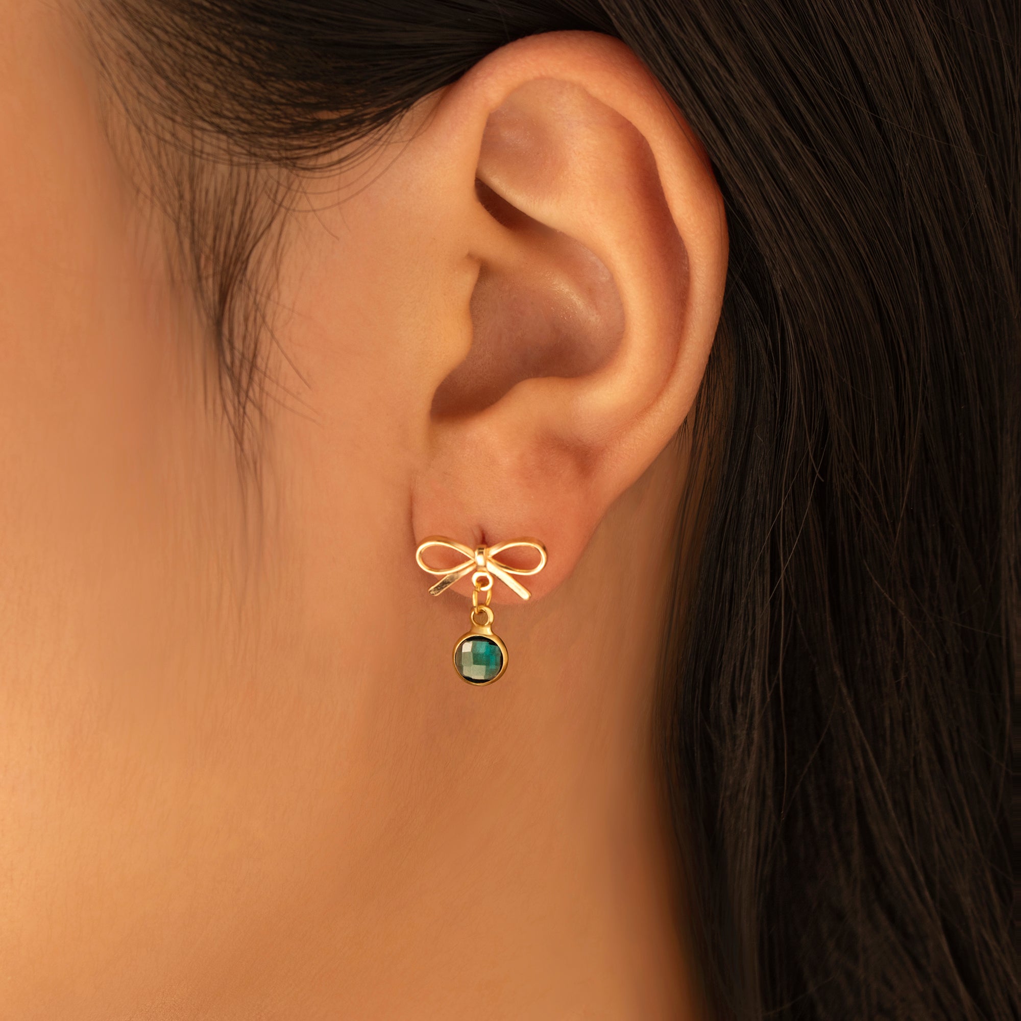 Birthstone Bow Earring