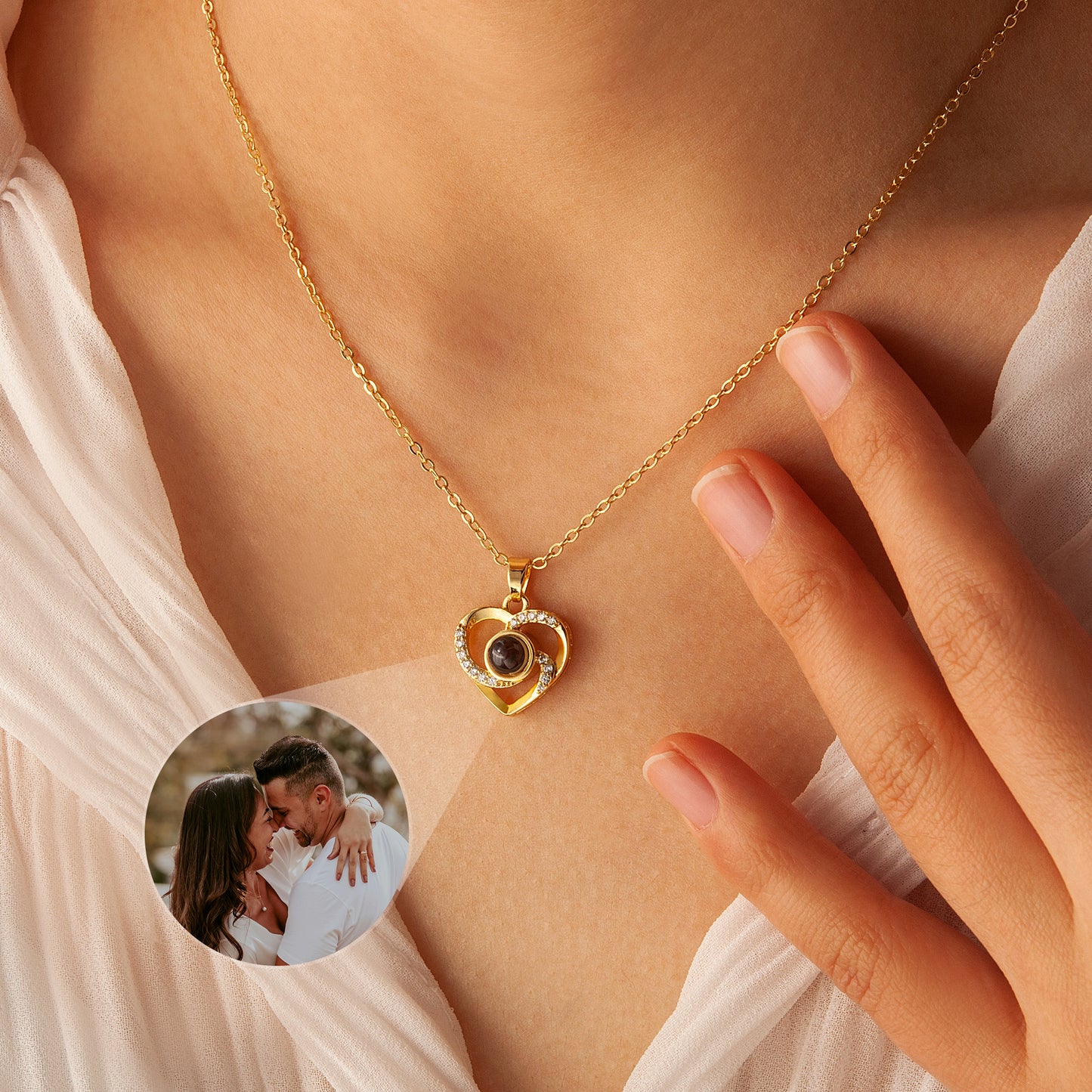 Heart Photo Projection Necklace