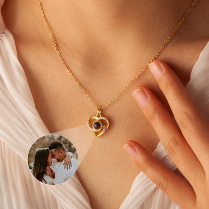 Heart Photo Projection Necklace