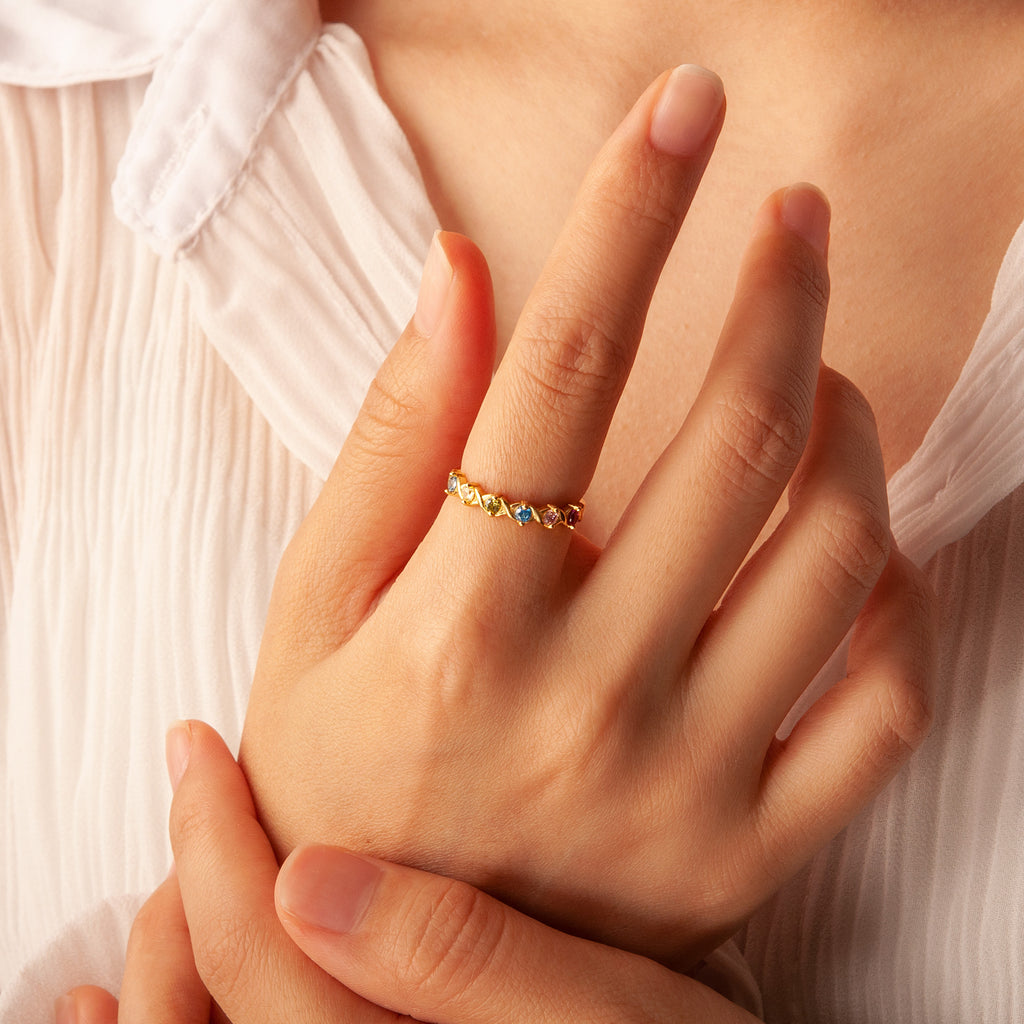 XOXO Birthstone Ring