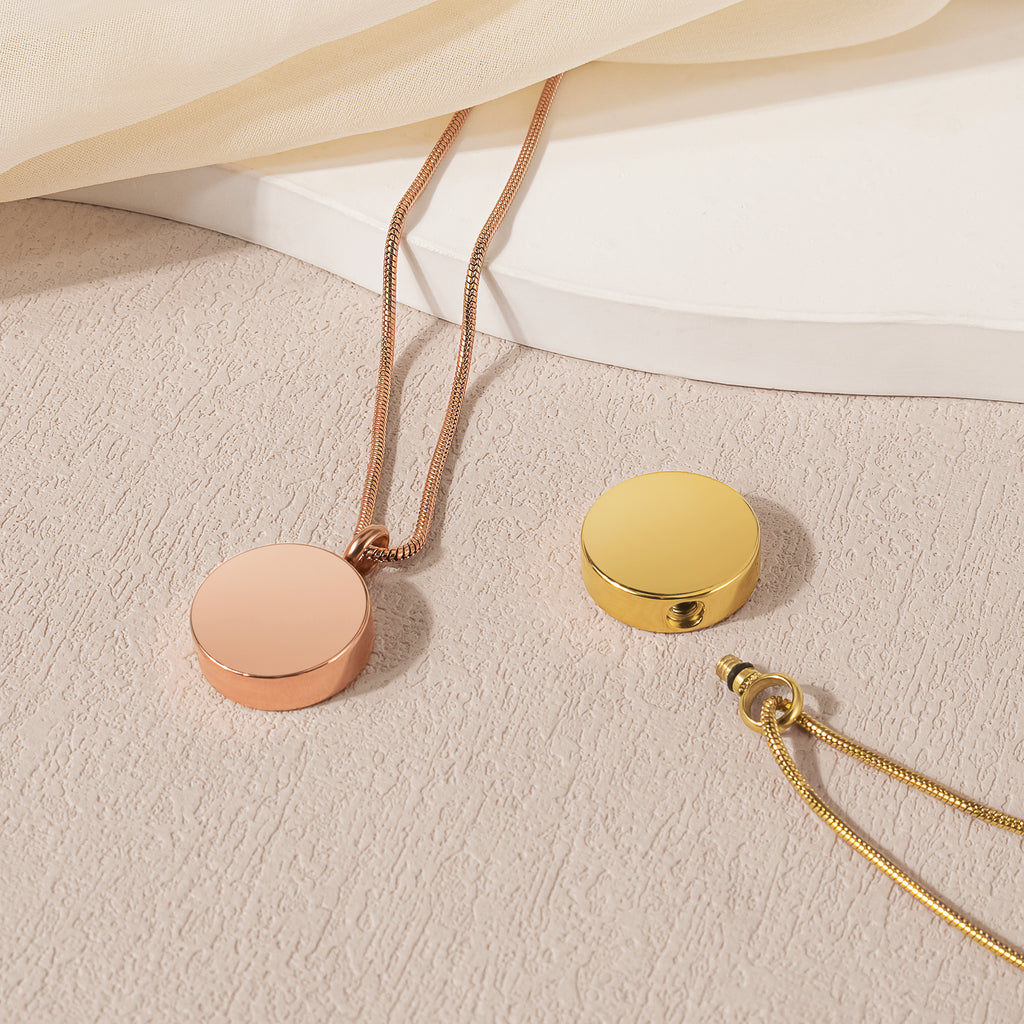 Classic Round Memorial Keepsake Necklace