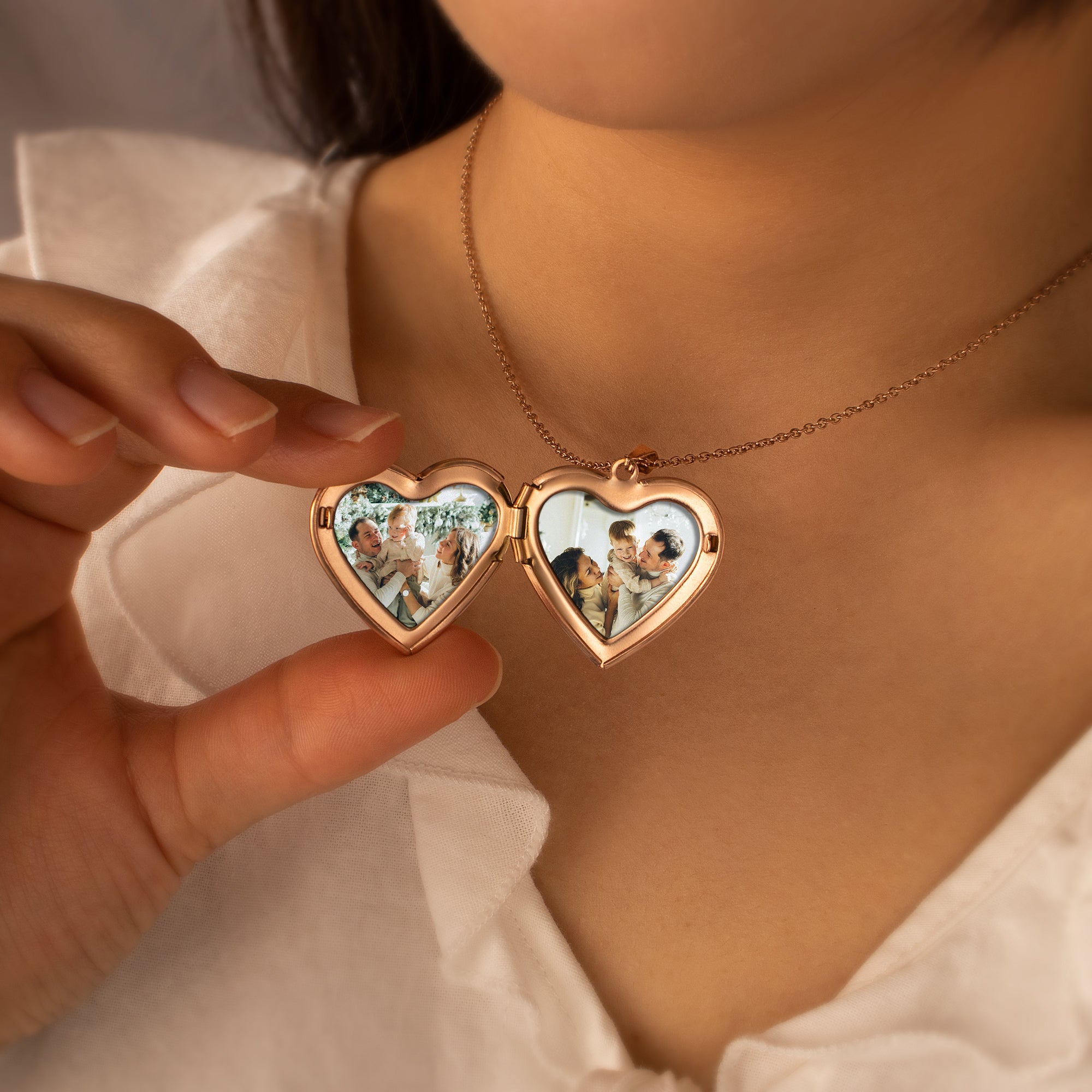 Raise Heart Photo Heart Locket Necklace