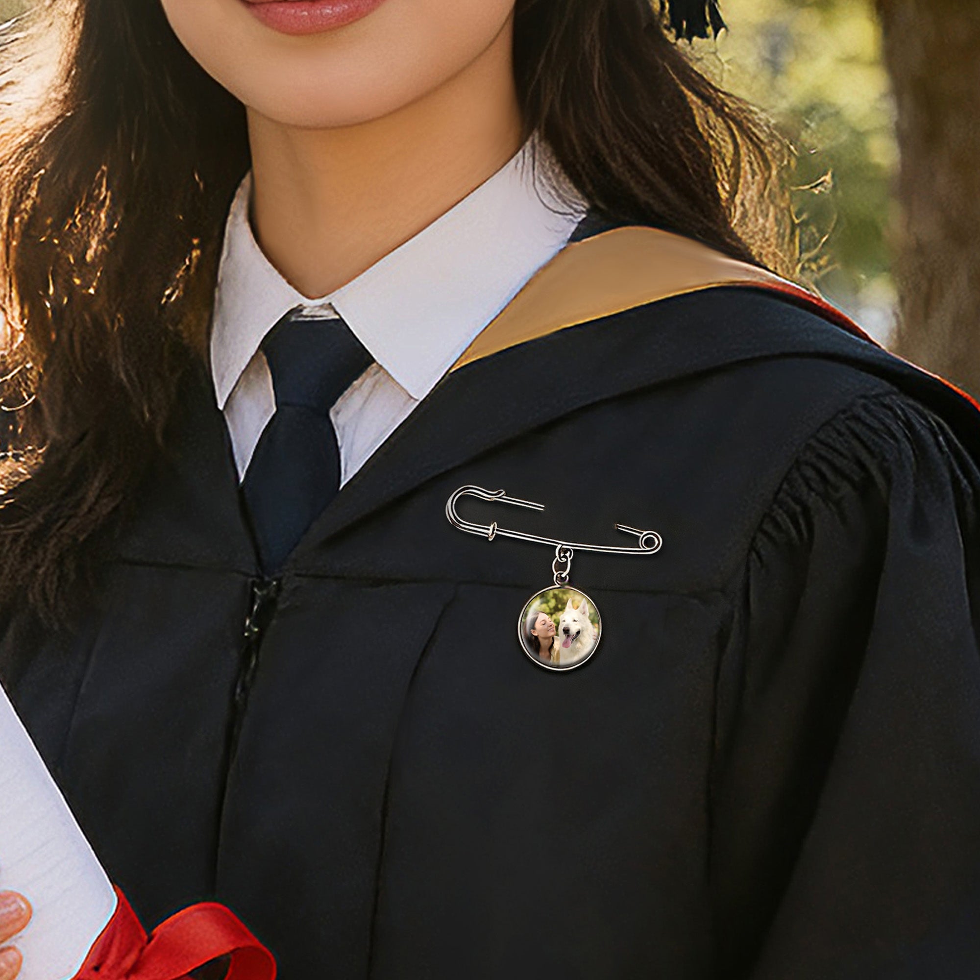 Personalized Photo Graduation Memorial Brooch