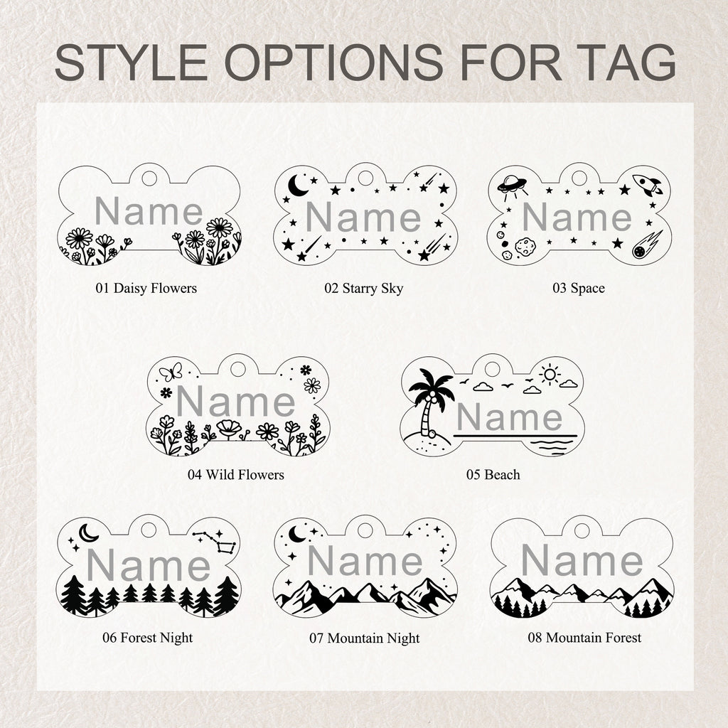 Personalized Bone Stainless Steel Pet ID Tag