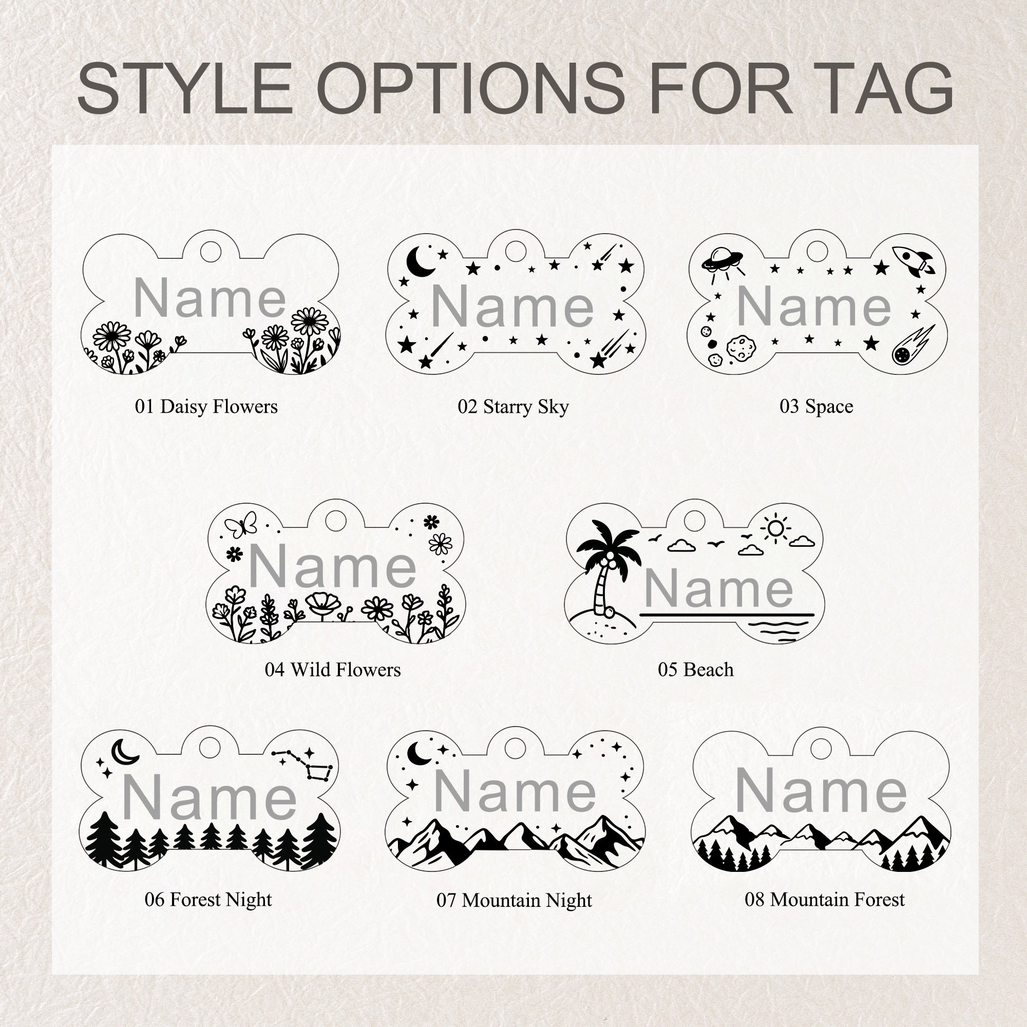 Personalized Bone Stainless Steel Pet ID Tag